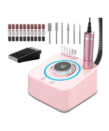 Electric Nail File 40000RPM Professional Electric Nail Grinder Nail Polishing Machine Nail Milling Cutter Callus Grinder Nail Gel Polishing Remover Roze A