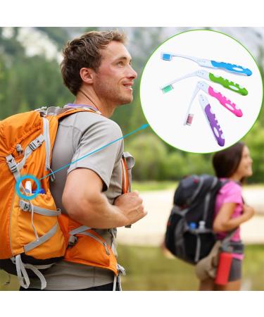 Buy WJRQD Foldable Travel Toothbrush Set - Portable Soft Bristle Brush with Case for Camping School & Travel - 4 Pack (Blue Pink Green Purple) - Buy Online on GoSupps.com