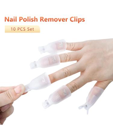 Qufiiry Nail Clips - 10 Pcs Nail Polish Remover Clips for Acrylic Art - White Soak Off UV Gel Tool - Efficient Nail Care - Buy Online on GoSupps.com