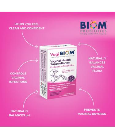 VagiBiom Lactobacillus Suppository - Microbiome Flora Balance & Odor Control | Paraben-Free & Preservative-Free - Buy Online on GoSupps.com