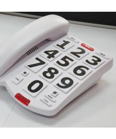 FEIlei Elderly Telephone Big Button Telephone Large Number Redialing Corded Landline for Elderly Hands Corded Telephone - Buy Online on GoSupps.com