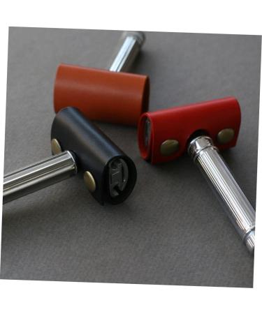 Magiclulu Travel Razor with Leather Cover - Men's Manual Razor & Protection Cap | Compact Kunstleather Storage 8.5x4.5cm - Buy Online on GoSupps.com