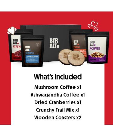 Alt Mushroom & Ashwagandha Coffee Gift Box with Trail Mix & Cranberries | Premium Medium Roast Ground Coffee for Wellness | Gourmet Gift Set for Men & Women - Buy Online on GoSupps.com
