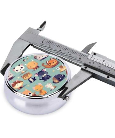 Cute Little Animals Round Pill Box | 3 Compartment Organizer | Portable Travel Pill Box for International Shipping - Buy Online on GoSupps.com
