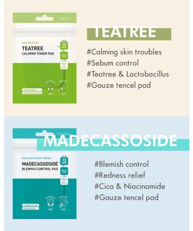 DERMAL 6 Types Toner Pad Trial Kit Portable Travel Combo Set - Ice Cooling Collagen Retinol Madecassoside Tea Tree Vitamin Korean Face Toner Pads 12 Pads x 6 Pack - Buy Online on GoSupps.com