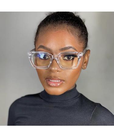 Buy Acme Blue Light Filter Glasses | Stylish Large Frame Computer Glasses for Men & Women - A2 White & Tea 50mm - Buy Online on GoSupps.com