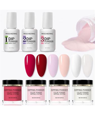 Magnet Gel Nail Polish Dip Powder Nail Kit Nude Pink Glitter 6 Colors Acrylic Dipping Powder System Kit For French Nail Manicure Nail Art Set 10ml Glitter Gel (A One Size) One Size A - Buy Online on GoSupps.com