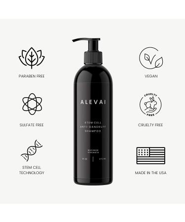Alevai Stem Cell Anti Dandruff Shampoo - Itchy Scalp Treatment - 2% Pyrithione Zinc - Sulfate-Free - Vegan - 16 oz - Buy Online on GoSupps.com