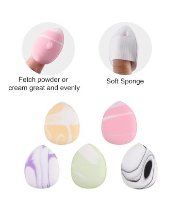 VOCOSTE 5 Pcs Mini Finger Makeup Puff - Versatile Dry Wet Use for Foundation Concealer & Powder - Multicolor Hydrophilic Polyurethane - Buy Online on GoSupps.com