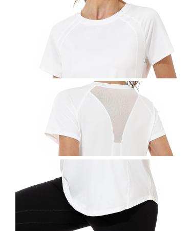 Buy Gyabnw Women's Functional Sports Top - Short Sleeve Fitness & Yoga Shirt - White M - Perfect for Running & Activewear - Buy Online on GoSupps.com
