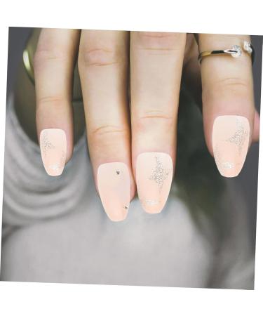 FOYTOKI 1 Set Nail Patch Manicure Fake Nails Nail Decorations for Nail Art Diy Nail Accessory Fake Nail Tip Long Fake Nails Fake Nails with Glue French Decor Plastic Girl Pink Sticker X4 - Buy Online on GoSupps.com