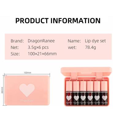 6 Colors Lip Tint Stain Set - BliBling Korean Lip Gloss Mini Liquid Lipstick - Long Lasting Waterproof Lip and Cheek Tint - High Pigment Vivid Color - Non-Stick Cup Formula - Buy Online on GoSupps.com