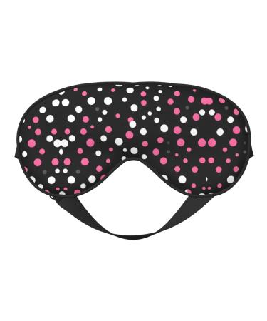 black polka dots Print Adult Unisex Sleep Eye Mask Light Blocking Adjustable Smooth for Deep Rest
