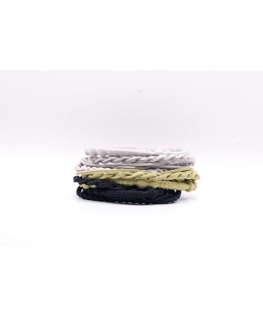 Boho Colibri Hair Tie Bracelets - Fits Medium & Larger Wrists | 15-Piece Set in Green, Gray, Black - Buy Online on GoSupps.com