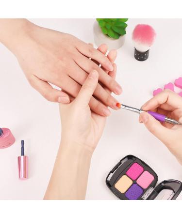 Fingertoys Dual-Ended Polygel Brush - 2-in-1 Nail Design Tool for Acrylic & UV Gel Extensions (Violet & Pink) - Buy Online on GoSupps.com