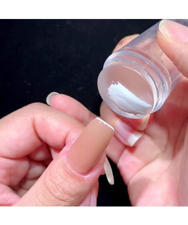One-Piece Transparent Silicone Nail Art Stamp & Scraper - Clear Manicure Tool for DIY Nail Decoration - Blue - Buy Online on GoSupps.com