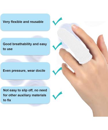 50pcs Tubular Finger Guards for Finger Protection - White Finger Cots Buddies - Thumb Bandage Included - Buy Online on GoSupps.com