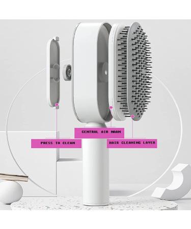 RUIYUE Self Cleaning Hair Brush - 3D Air Cushion Massager Comb for Women | White Shaping Comb for Hairdressing - Airbag Massage Technology - Buy Online on GoSupps.com