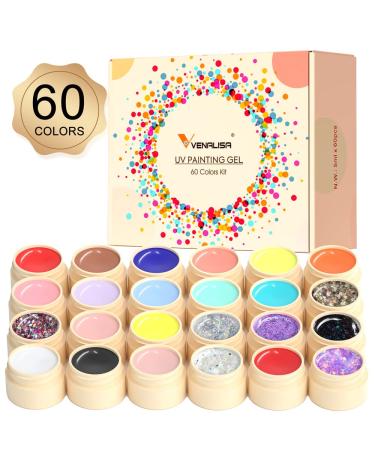 VENALISA Gel Paint for Nails Art Kit  60 Colors Solid Gel Polish Set Spider Painting Gel Nail Polish Nail Art Design for Starter Manicure Professional Nail Salon DIY at Home Gift for her 60 Count (Pack of 1) - Buy Online on GoSupps.com