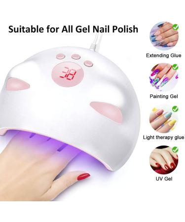60W LED UV Nail Lamp with 3 Timers - Fast Nail Dryer Curing Lamp for Gel Polish - Auto-Sensing Digital Display - USB Power Cable Included - Buy Online on GoSupps.com