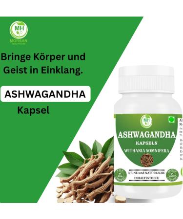  Morsan Healthcare Ashwagandha (Withania somnifera) Capsules | Pack of 60 x 500 mg. Vegetarian capsules | Natural food supplement | GMP certified | Gluten-free (120) - Buy Online on GoSupps.com