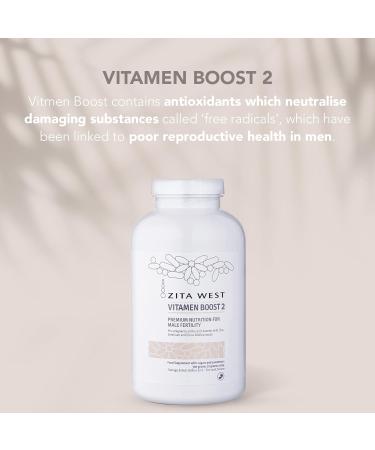 Zita West Vitamen Boost 2 - Male Fertility Supplement with Zinc and Selenium - Conception Support for Men - 1 Month Supply - Buy Online on GoSupps.com