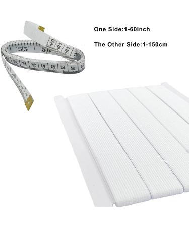 Sewing Elastic Band 1 Inch x 33FT White with Soft Tape Measure - High Elasticity Knit Stretch Band for Clothes, Wigs, Waistband - DIY Crafts - Buy Online on GoSupps.com
