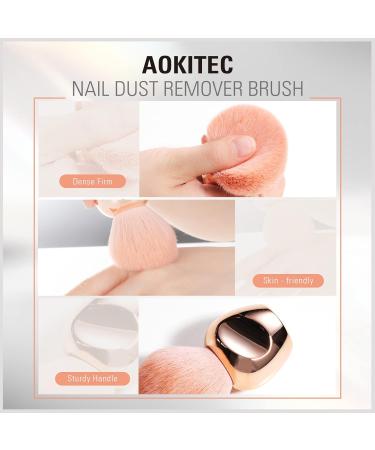 Aokitec Nail Dust Brush - Soft Kabuki Blush Brush for Nail Art & Makeup | Pink Nail Powder Remover - International Shipping Available - Buy Online on GoSupps.com