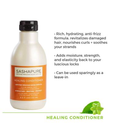 SASHAPURE Healing Conditioner - Sacha Inchi Oil, Sulfate-Free, Color Safe, 8.5 fl. Oz - Buy Online on GoSupps.com