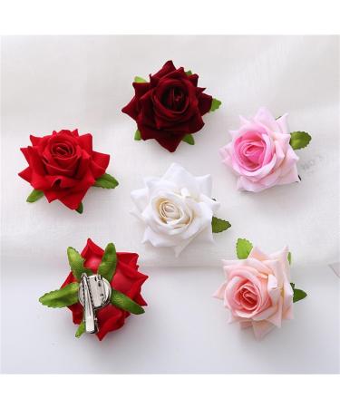hgnxa Rose Hair Clip Flower Barrettes Flower Hair Clip For Women Flower Brooch Flower Hairpin Rose Brooch Pin Bride Brooch Pin - Buy Online on GoSupps.com