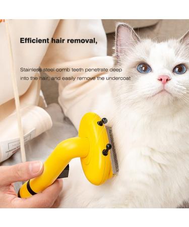 Annalovic Pet Grooming Brush - Deshedding Tool for Cats and Dogs - Medium Yellow - Buy Online on GoSupps.com