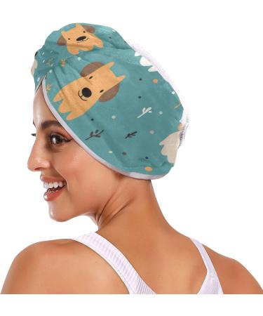 Super Absorbent Cartoon Dogs Hair Towel 2 Pack - Quick Dry Hair Turbans for Women & Girls - Buy Online on GoSupps.com