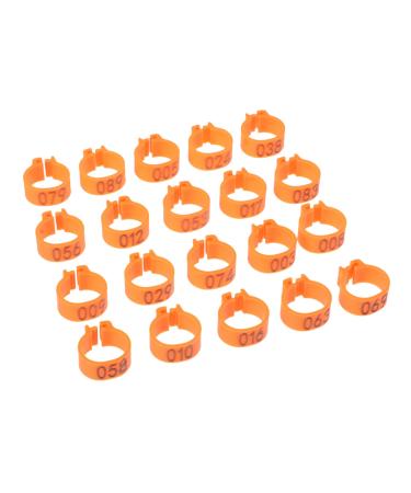 Beavorty 200 Pcs Pigeon Anklet Plastic Tags Bird Tags for Feet Foot Ring for Pigeon Belt Poultry 1.3X1.3CMx2pcs Orangex2pcs