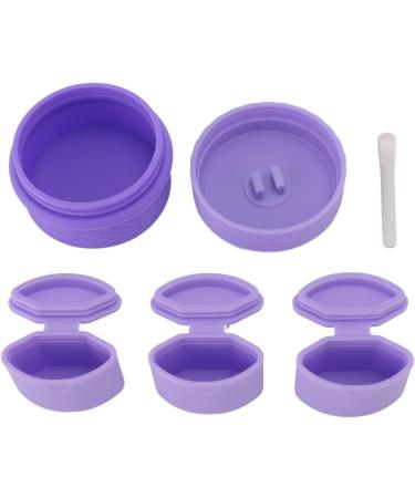 Travel Silicone Makeup Containers Trinkets Pills Silicone Cream Jars with Spoon Leakproof Portable for Outdoor (Purple) - Buy Online on GoSupps.com