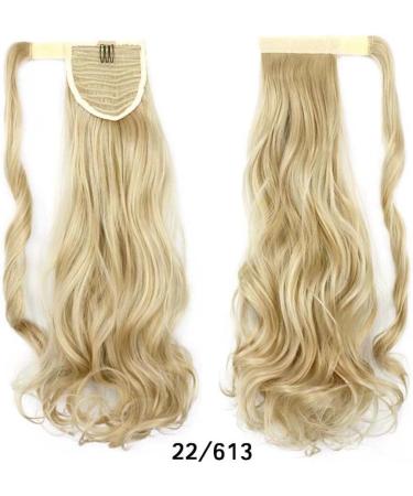 iLUU 18" Daily Use Curly Wavy Styled Clip In Wrap Around Ponytail Hair Extension Synthetic Hairpiece 100g 22H613 Light Blonde and Bleach Blonde Ponytails Hair Pieces Extensions 22/613-light blonde/bleach blonde - Buy Online on GoSupps.com