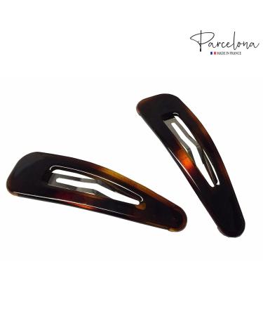 Parcelona French Clic Clac Tortoise Shell Brown Hair Clips for Women - Buy Online on GoSupps.com