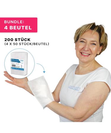 200 ARNOMED Disposable Washcloths - Water-Repellent Fleece & PE for Babies Children & Adults - Gentle Dry Wash Gloves for Personal Care - Buy Online on GoSupps.com