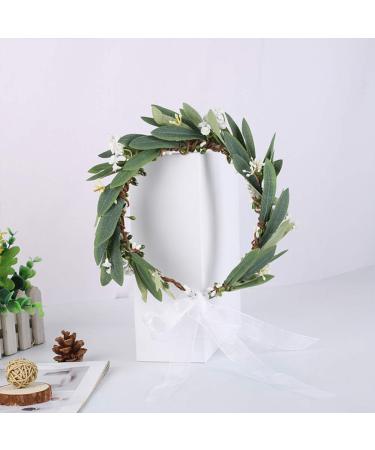Minkissy Olive Leaf Hair Wreath - Elegant Flower Garland Crown for Brides & Women - Fairy Headband Hair Jewelry - Buy Online on GoSupps.com