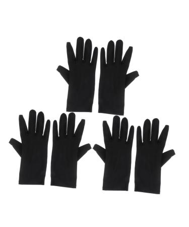 Ipetboom 3 Pairs Protective Household Gloves Stretchable Gloves Formal Costume Gloves Oven Mittens Work Gloves for Women Dry Oven Gloves Elastic Etiquette Gloves Miss White Gloves Barbecue 21x8.5cm