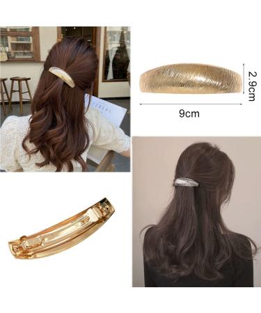 Shop Exquisite 2-Piece Retro French Metal Hair Clips for Women & Girls - Elegant Hair Jewelry in Gold & Silver Tone - Buy Online on GoSupps.com
