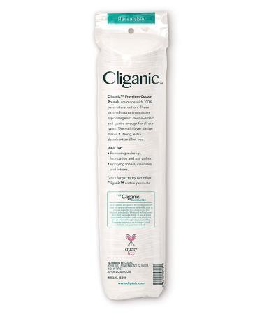 Cliganic Premium Cotton Rounds for Face - 300 Count Makeup Remover Pads, Hypoallergenic & Lint-Free | 100% Pure Cotton - Pack of 3 - Buy Online on GoSupps.com