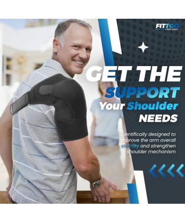 FITTOO Neoprene Shoulder Support Brace for Injury Recovery and Joint Protection - Unisex, Black - Buy Online on GoSupps.com
