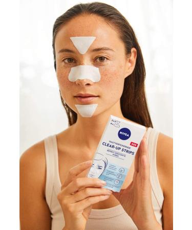 NIVEA Skin-Intolerant Clear-Up Strips - 6 Pieces | Blackhead & Impurity Removal with Fruit Acid | Face Cleaning Strips - Buy Online on GoSupps.com
