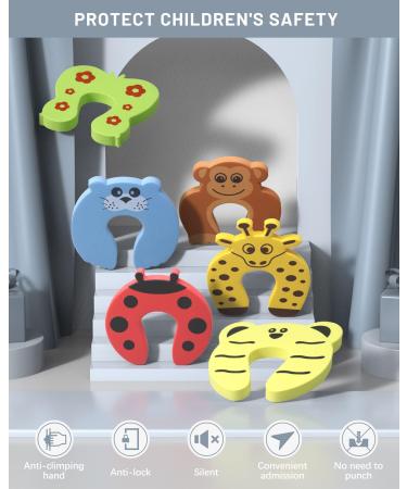 6pcs LEOADE Door Finger Pinch Guards - Soft Foam Safety Cushions for Kids - Cartoon Animal Design - Prevent Finger Injuries and Slamming Doors - Child & Pet Safety - 1.3cm - Buy Online on GoSupps.com