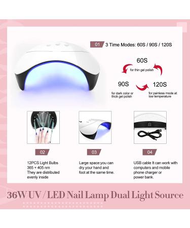COSCELIA Gel Nail Polish Kit with 20 Colors & 36W U V Led Lamp - Professional Starter Set for DIY Home Manicures - Buy Online on GoSupps.com