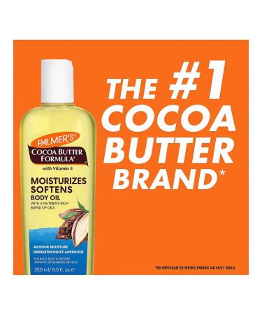 Buy Premium Cocoa Butter Formula Body Oil - 2 Full-Sized Bottles & Travel Size | Moisturizing & Vitamin E Infused | International Shipping Available - Buy Online on GoSupps.com
