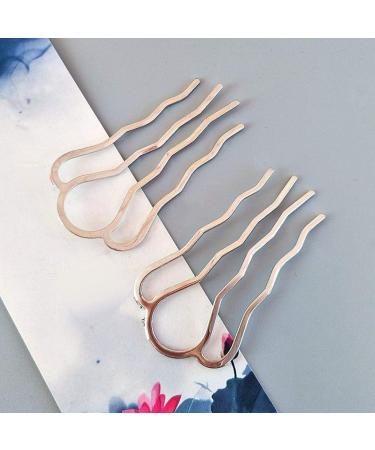 6-Piece Brass Hair Combs Set for Women - Large 65 x 35mm Silver Hair Bun Clips and Accessories - Buy Online on GoSupps.com