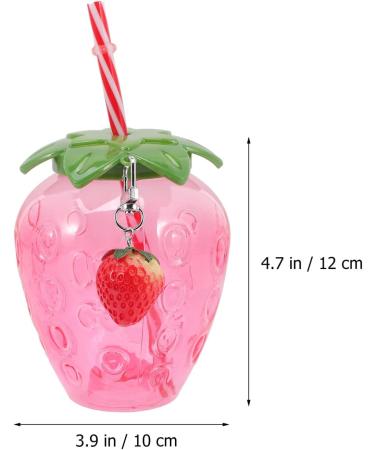 Alipis 4pcs Hawaii Sippy Cup Set - Cartoon Fruit Straw Cups with Strawberry Pendant for Luau Party - Buy Online on GoSupps.com