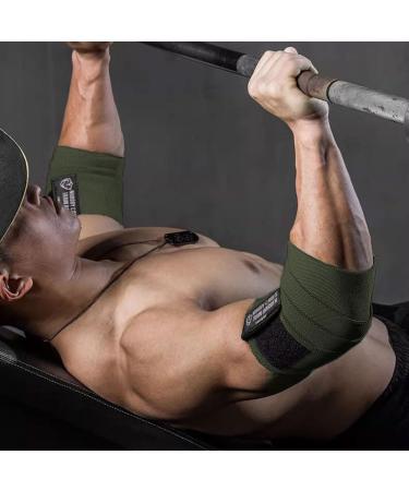 Buy TAVIEW Elbow Bandages for Weightlifting - 120cm Elastic Compression Straps for Powerlifting Fitness & Cross-Training (Green) - Buy Online on GoSupps.com