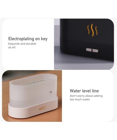 Simulated Flame Air Diffuser | Essential Oil Diffuser | Mini Portable Cool Mist Humidifier for Home Office Yoga & Spa | Waterless Auto Off | Travel-Friendly (White/Black - Buy Online on GoSupps.com